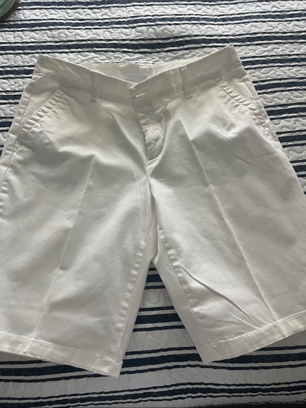 Liz Claiborne White Flat Front Chino Shorts